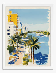 Miami Waterfront Vibes Art Print - White