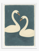 Swan Harmony Art Print - White