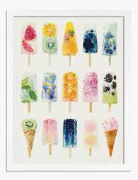 Summer Pops & Cones Art Print White