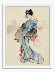 Elegant Woman by Hokusai Art Print White