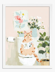 Cat’s Quiet Moment Art Print - White