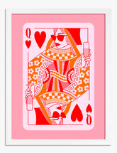 Vibrant Queen of Hearts Art Print - White