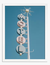 Retro Dream Motel Sign Art Print - White