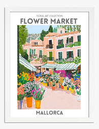 Mallorca Flower Vibes Art Print - White