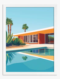 Modern Oasis Retreat Art Print - White