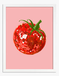 Tomato Disco Groove Art Print - White
