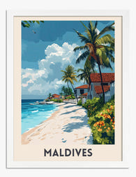 Tropical Escape Art Print - White