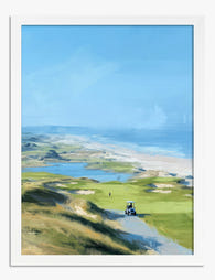 Coastal Golf Vista Art Print White