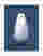 Playful Ghost in Blue Art Print White