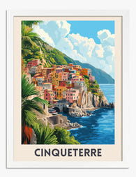 Vibrant Cinque Terre Escape Art Print - White