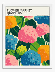 Quang Ba Flower Market Art Print - White