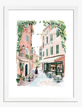 Charming Italian Alley Art Print - White