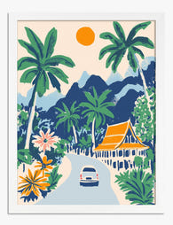 Tropical Thai Journey Art Print - White