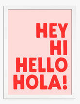 Friendly Greetings Typography Art Print White