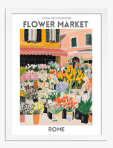 Rome Floral Delight Art Print - White