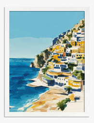 Positano Coastal Palette Art Print - White