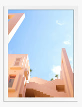 Sunlit Steps of Mallorca Art Print - White
