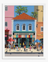 Summer Street Bookshop Art Print - White