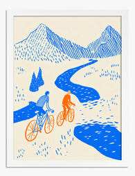 River Ride Adventure Art Print White