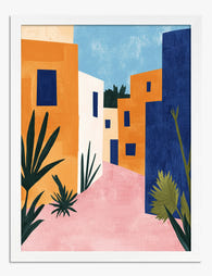 Bari Sunwashed Alley Art Print White