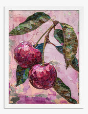 Konsttryck med körsbär