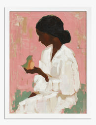 Quiet Grace Portrait Art Print - White