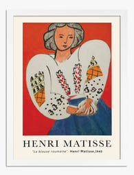 Matisse Romanian Blouse Art Print - White