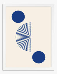 Modern Indigo Balance Art Print - White