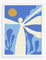 Radiant Abstract Figure Art Print - White