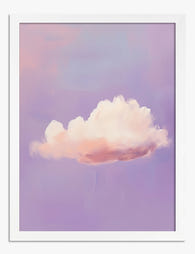 Soft Lilac Cloudscape Art Print White