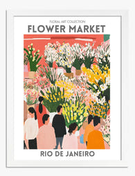 Rio Flower Market Vibes Art Print - White