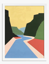 Serene Valley Flow Art Print White