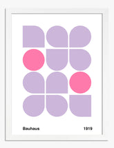 Bauhaus Blossom Shapes Art Print - White