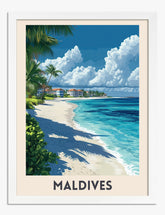 Tropical Beach Escape Art Print - White