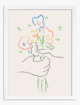Picassos Peaceful Blooms Art Print - White