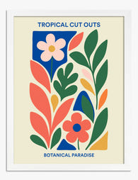 Botanical Tropical Joy Art Print - White