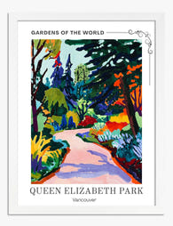 Vibrant Garden Pathway Art Print - White