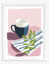 Soft Morning Rituals Art Print - White