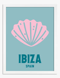 Ibiza Seashell Poster Art Print - White