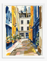 London Colorful Alleyway Art Print - White