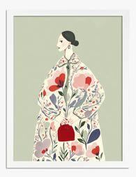 Floral Statement Style Art Print - White