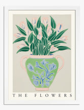 Botanical Bloom Vase Art Print - White