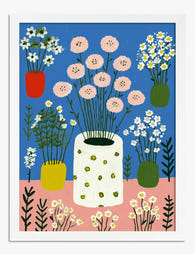 Cheerful Botanical Gathering Art Print White