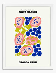 Vibrant Dragon Fruit Pop Art Print - White
