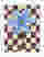 Blue Blossom on Checkerboard Art Print - White