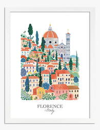 Charming Florence Vista Art Print White