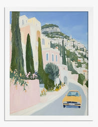 Positano Summer Road Art Print - White