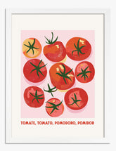 Multilingual Tomato Medley Art Print - White