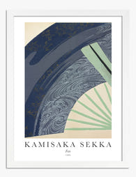 Kamisaka Sekka Fan Elegance Art Print - White