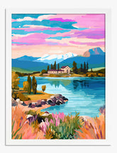 Pink Lake Daydream Art Print - White